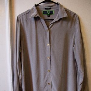 C Wonder 100% Silk Gray Blouse EXCELLENT CONDITION